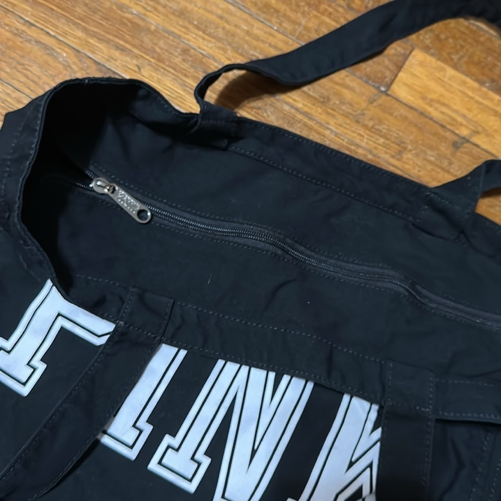 PINK Victoria's Secret Black Canvas Tote Bag - Picture 2 of 5